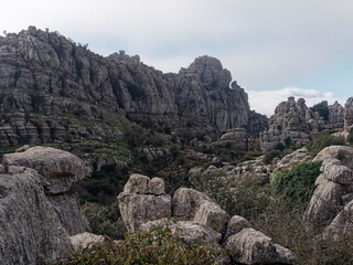 Fototapeta na wymiar View of El Torcal de Antequera Natural Park