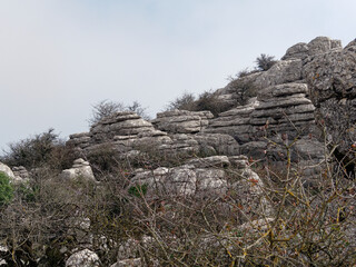 View of El Torcal de Antequera Natural Park