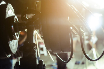 Behind the scene. Detail of Camera Crane background