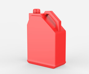 Plastic Jerrycan Oil, Cleanser, Detergent, Abstergent, Liquid Soap, Milk, Juice isolated On White Background. 3d illustration