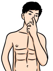 Fototapeta premium cartoon cute man on white background