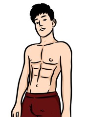 Fototapeta premium cartoon cute man on white background