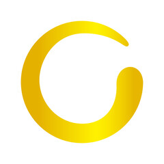 golden zen circle isolated on white, zero spiral logo gold with lines swirl shape, zen sign, zero symbol
