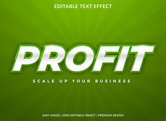 profit text effect template with 3d bold style use for logo and business brand