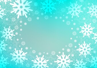Fototapeta na wymiar Light BLUE vector layout with bright snowflakes.
