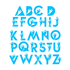 set font element human  logo design vector  linked