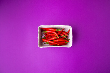 hot red chili, on purple background