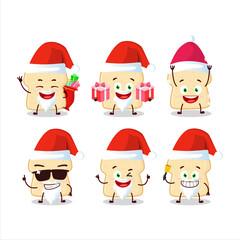 Santa Claus emoticons with slice of bread cartoon character