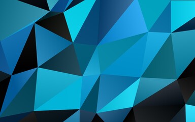 Light BLUE vector shining triangular pattern.