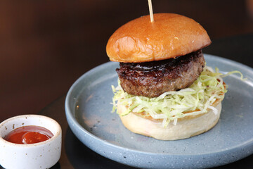 Close-up of home made burgers