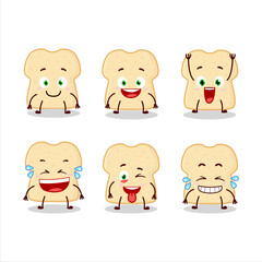 Cartoon character of slice of bread with smile expression