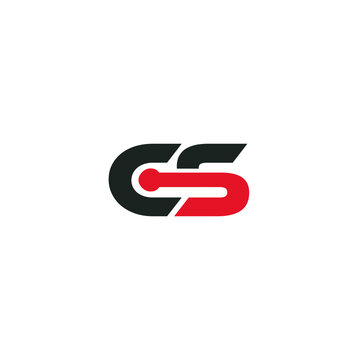 cs tech logo design vector icon linked