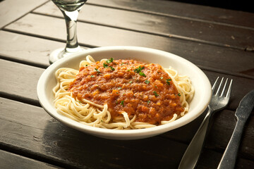 Spaghetti with tomato sauce