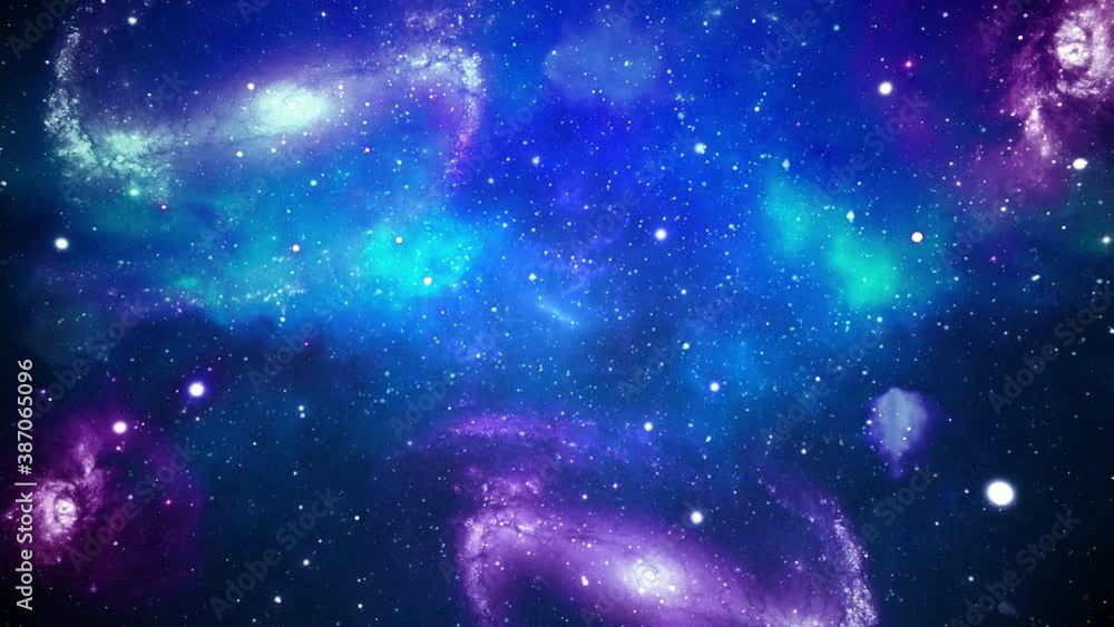 Poster 3d fly through in space galaxy in universe singularity big bang space flight into star field loop an