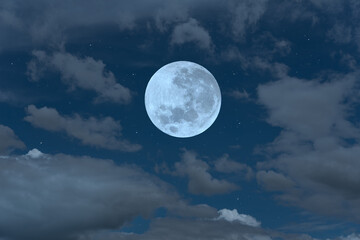 Fototapeta na wymiar Full moon on the sky.