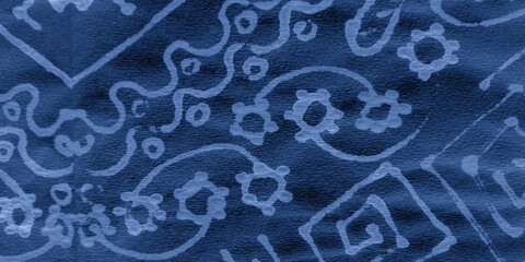 Seaside Ethnic Flower Design. Indigo Persian 