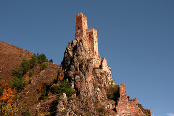 Vovnuski, Ingushetia, Russia. Old tower in the mounntain.