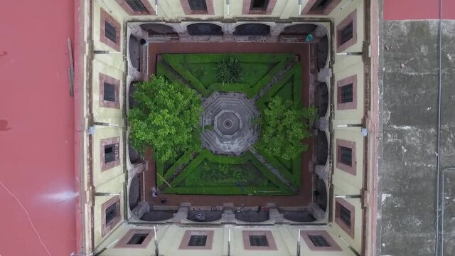 Aerial view of a church in Queretaro, Mexico.
