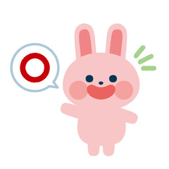 まるマーク　うさぎのイラスト素材　子供向け