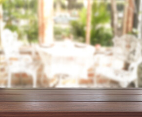 Table Top And Blur Living Room Of  Background