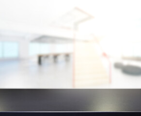 Table Top And Blur Office Of Background
