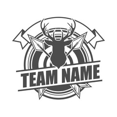 Vector logo, badge, symbol, icon template design with Hunter Theme
