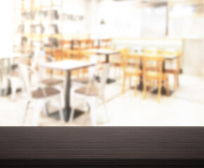 Table Top And Blur Restaurant Of Background