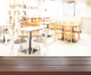 Table Top And Blur Restaurant Of Background