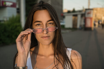 portrait of a girl in sunglasses