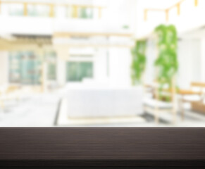 Table Top And Blur Restaurant Of Background