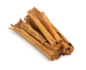 True cinnamon isolated on white background.