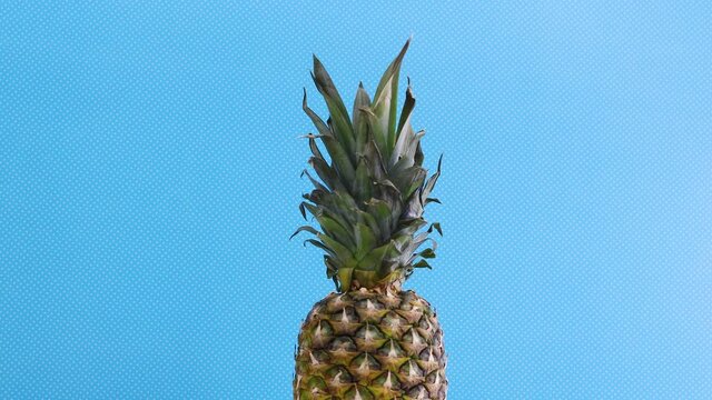Pineapple rotating on blue theme