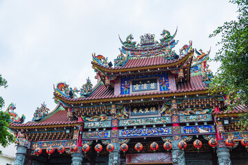 Naklejka premium 台湾 蓮池潭の啓明堂 