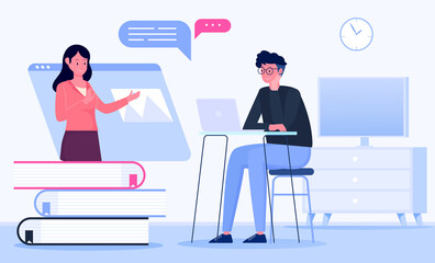 online learning illustration concept