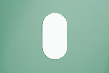 Mockup cards in a minimalistic style. Blank oval form with rounded edges. Perfect for wedding invitation and greeting card