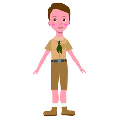boy scout on the white background