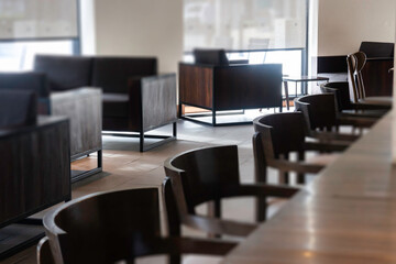 Clean coffee shop furniture set