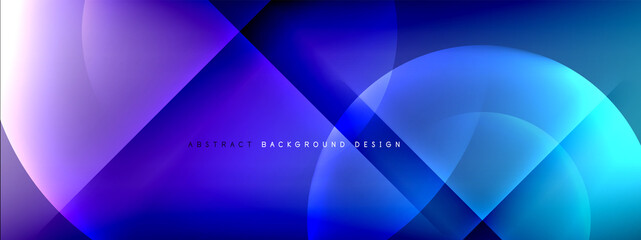 Vector abstract background - circle and cross on fluid gradient with shadows and light effects. Techno or business shiny design templates for text