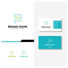 Obraz premium letter P pulse logo design and business card vector