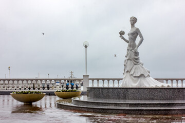 Russia, Krasnodar Territory, Gelendzhik - 03/26/2017: A historical monument on the embankment called the White Bride.