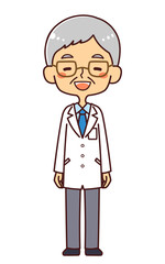 Fototapeta premium 医者 ドクター シニア男性 イラスト