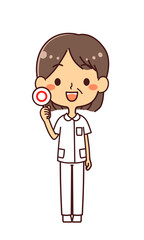 ナース　看護師　ミドル女性　〇　マル　イラスト