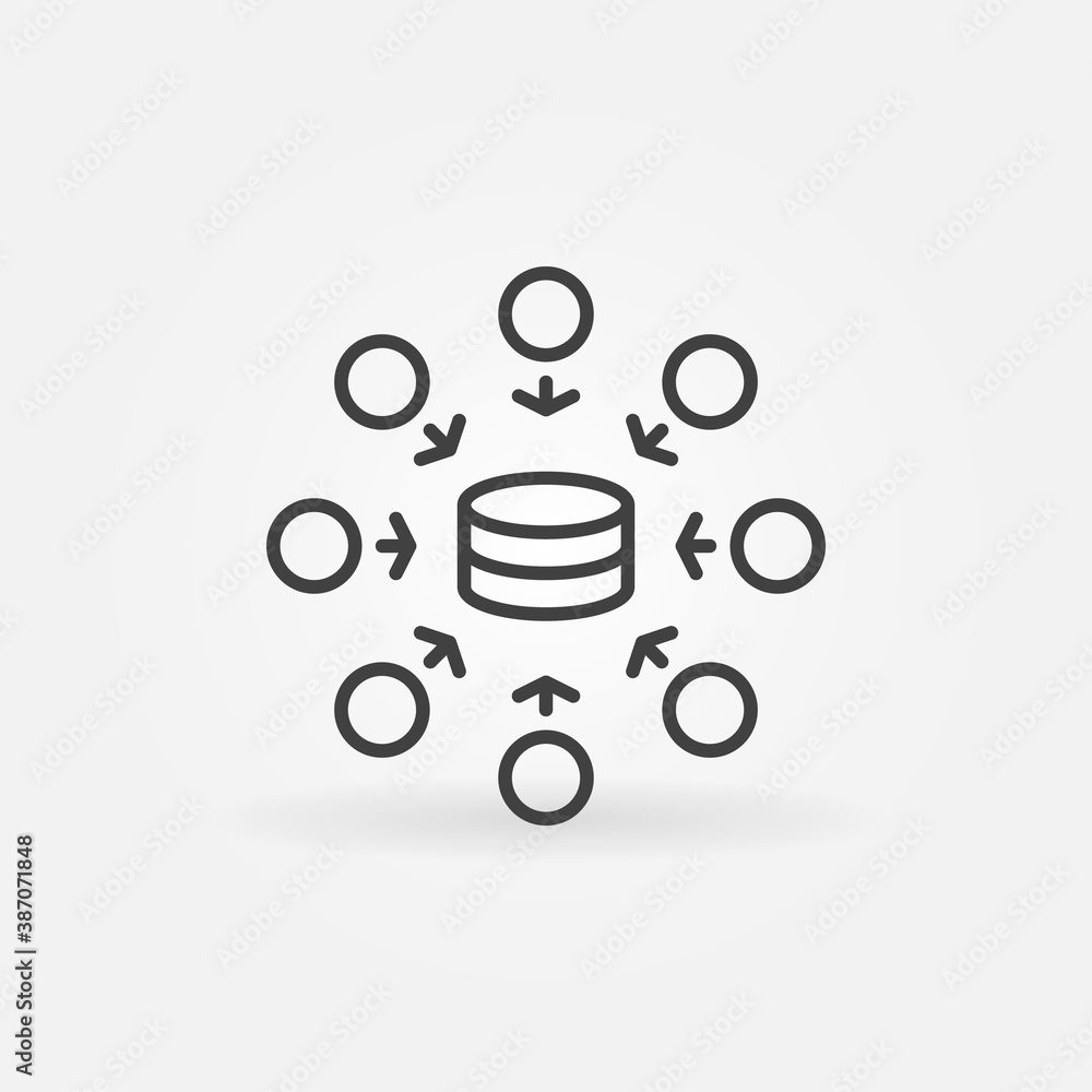 Poster data mining technology vector thin line concept minimal icon or design element