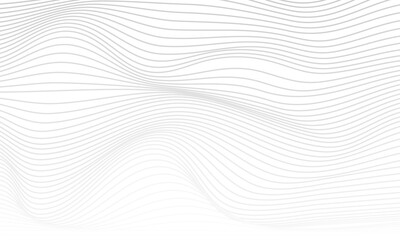 Abstract geometric wavy lines in white and gray colors background. Vector