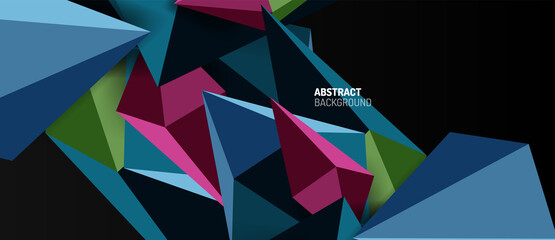 3d low poly abstract shape background vector illustration