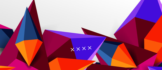 3d low poly abstract shape background vector illustration