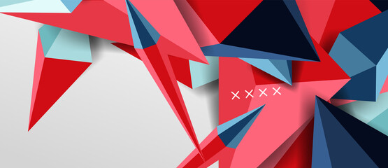 3d low poly abstract shape background vector illustration