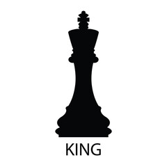 Chess piece king. Silhouette of a chess piece. Vector illustration isolated on a white background for design and web.