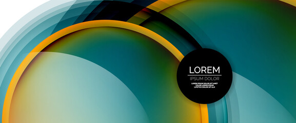 Circles and bubbles abstract background. Fluid liquid round shapes for web banner, app or poster