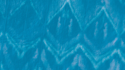 Blue Teal Ikad Design. Tie Dye Batik Style. 